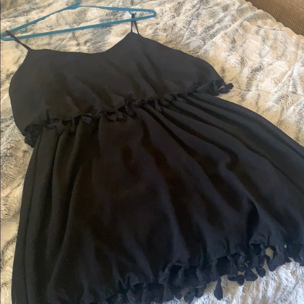 Xhiliaration Black Tassel Dress